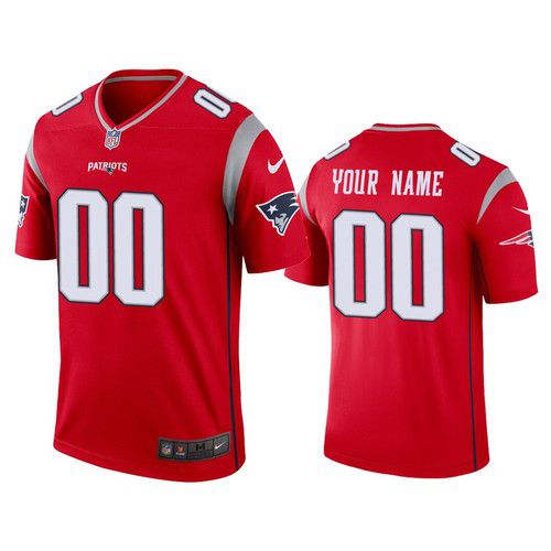 Men New England Patriots Nike Red Custom Inverted Legend NFL Jersey